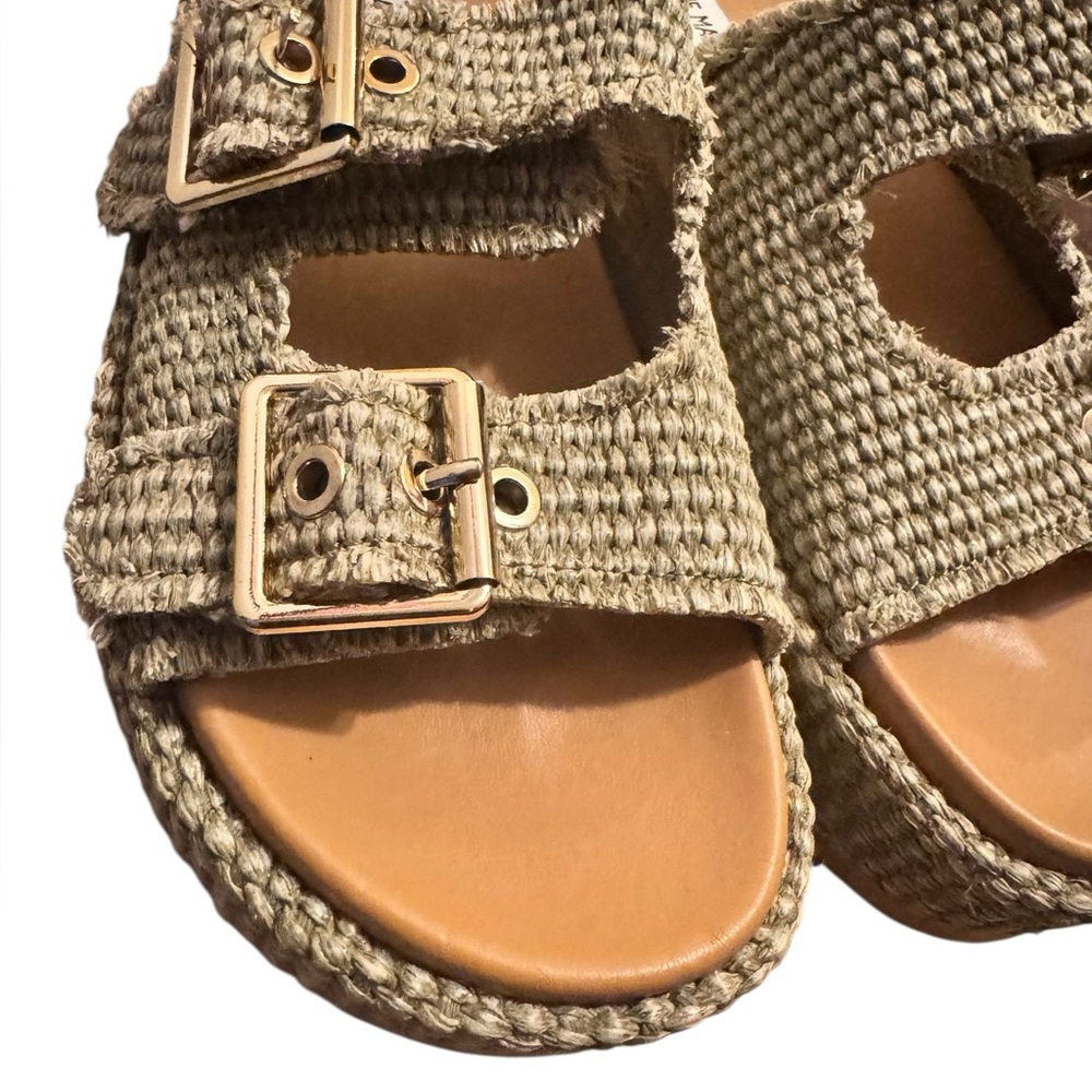 Steve Madden Karrigan Light Olive Raffia Sandals Size 9 - Picture 12 of 14